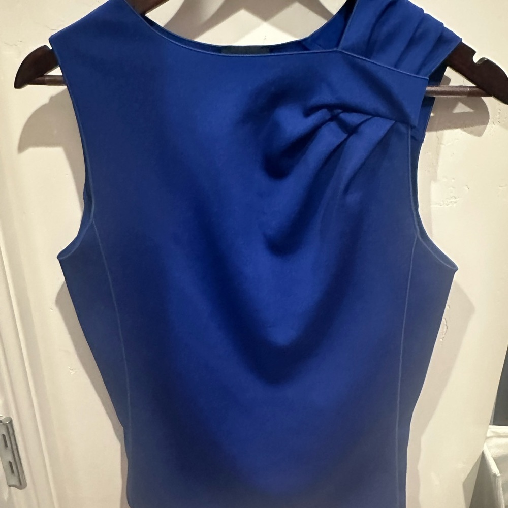 Armani Jeans Asymmetrical Ruffled Blue Blouse